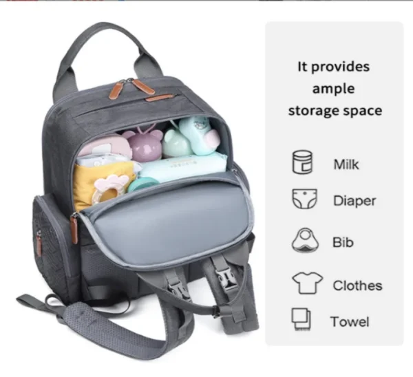 high-quality Diaper Nappy Bag Backpack With Changing Station Large Capacity Waterproof Bag Foldable Baby Bed Maternity Mummy - Image 3