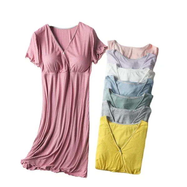 Maternity Breastfeeding Nightwear Nursing Pajama Sets Sleepwear Pregnancy Pyjama - Image 6